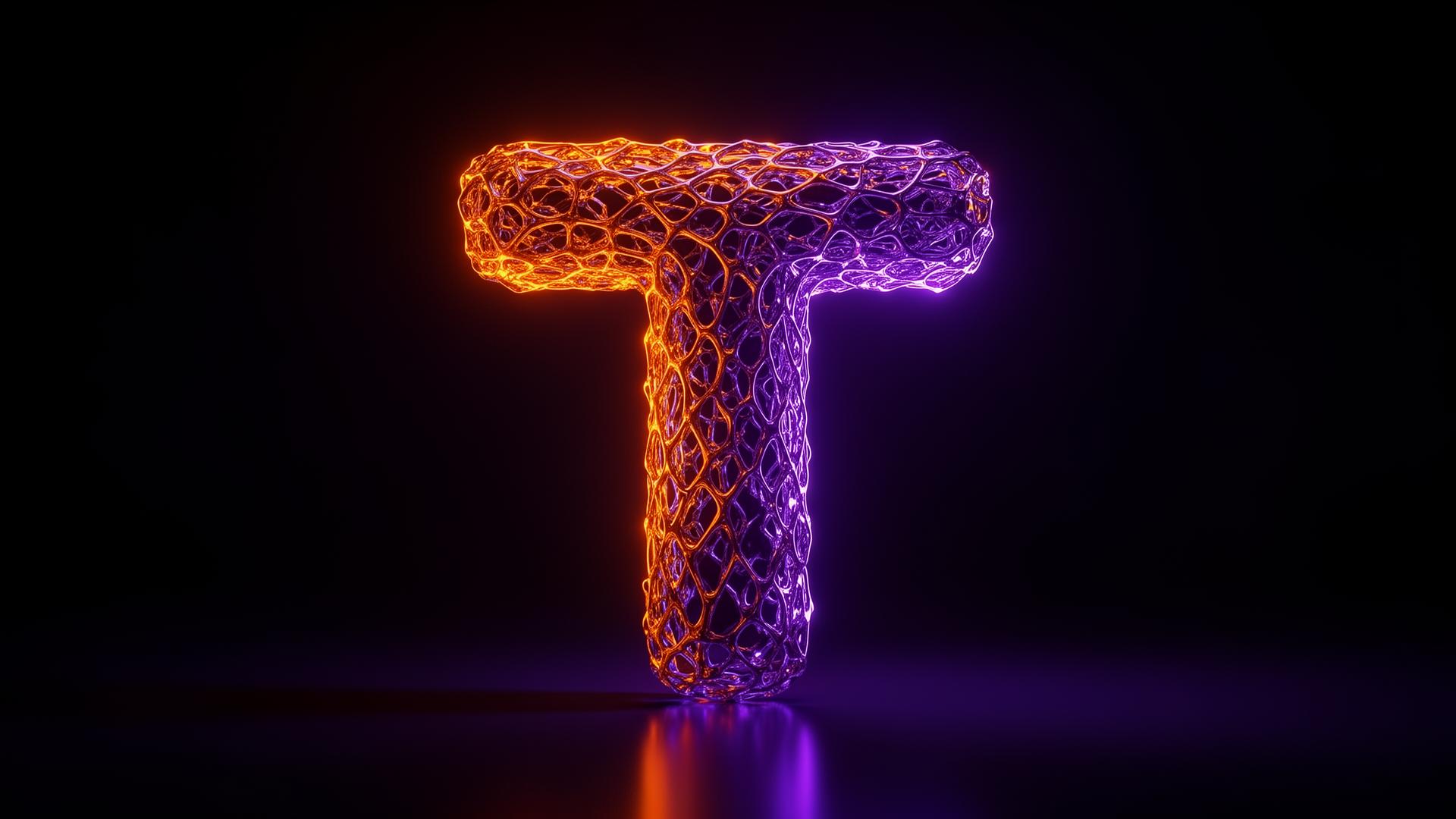 Tobi Web brand mark — glowing electric T monogram